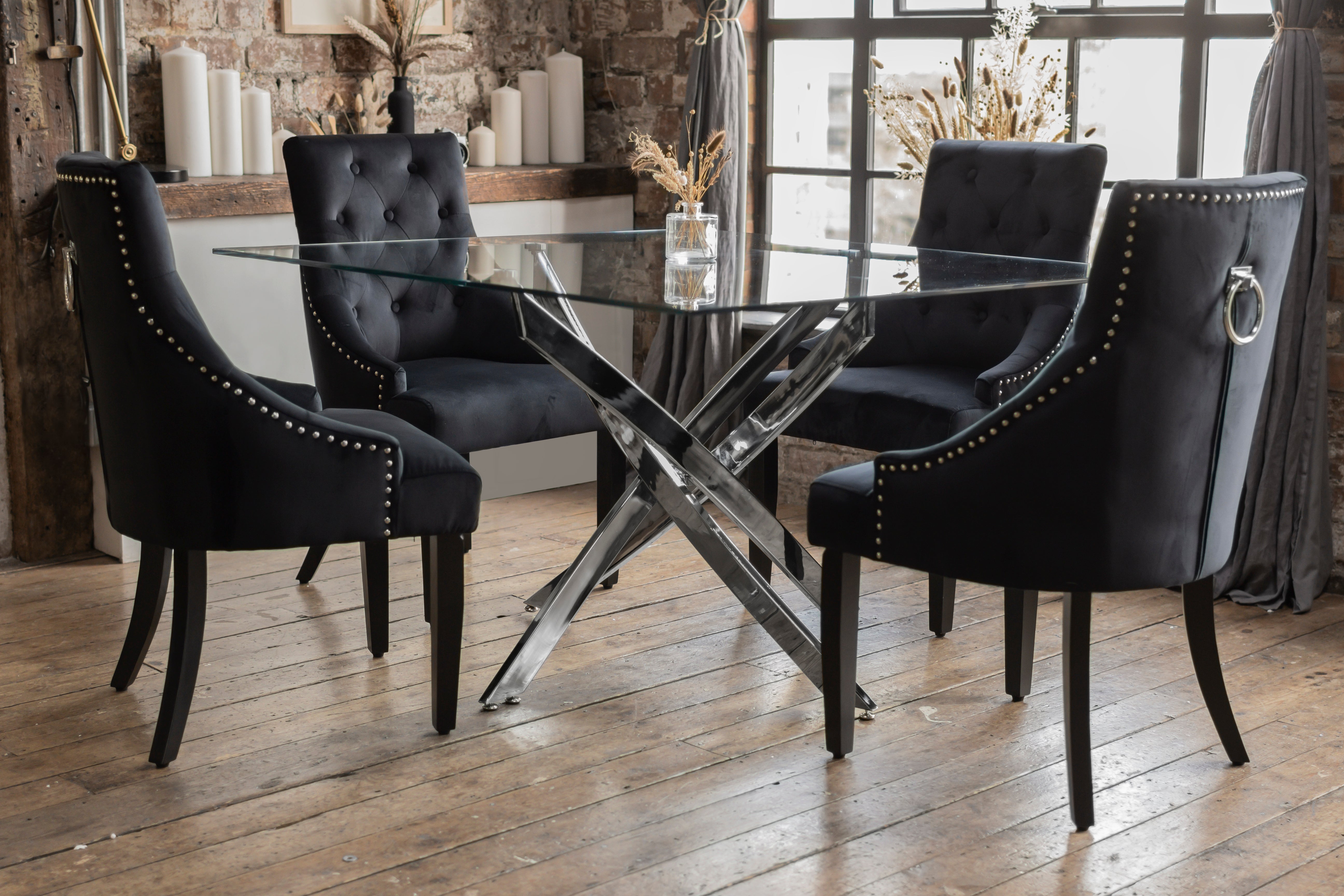 Grey black dining online chairs