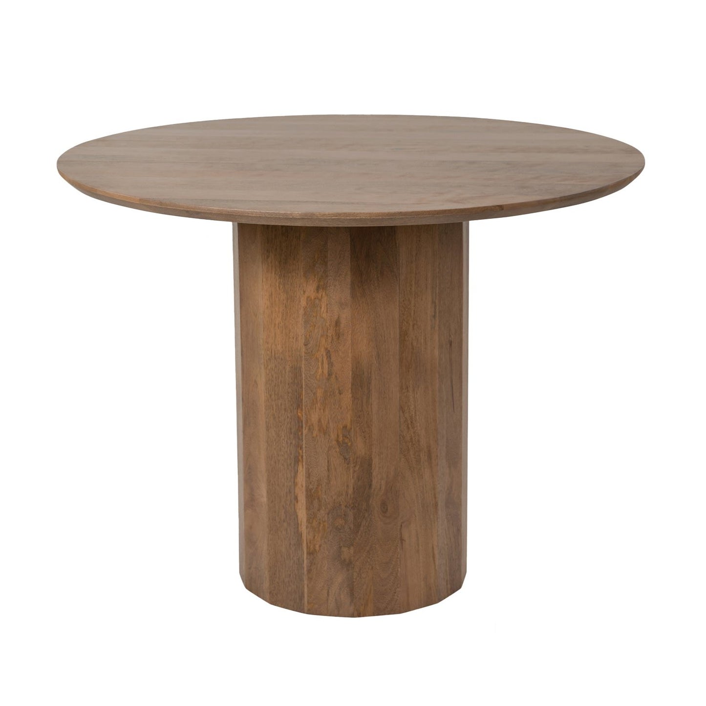 Flora Round Solid Mango Wood Dining Table in Hazel (2 Sizes)