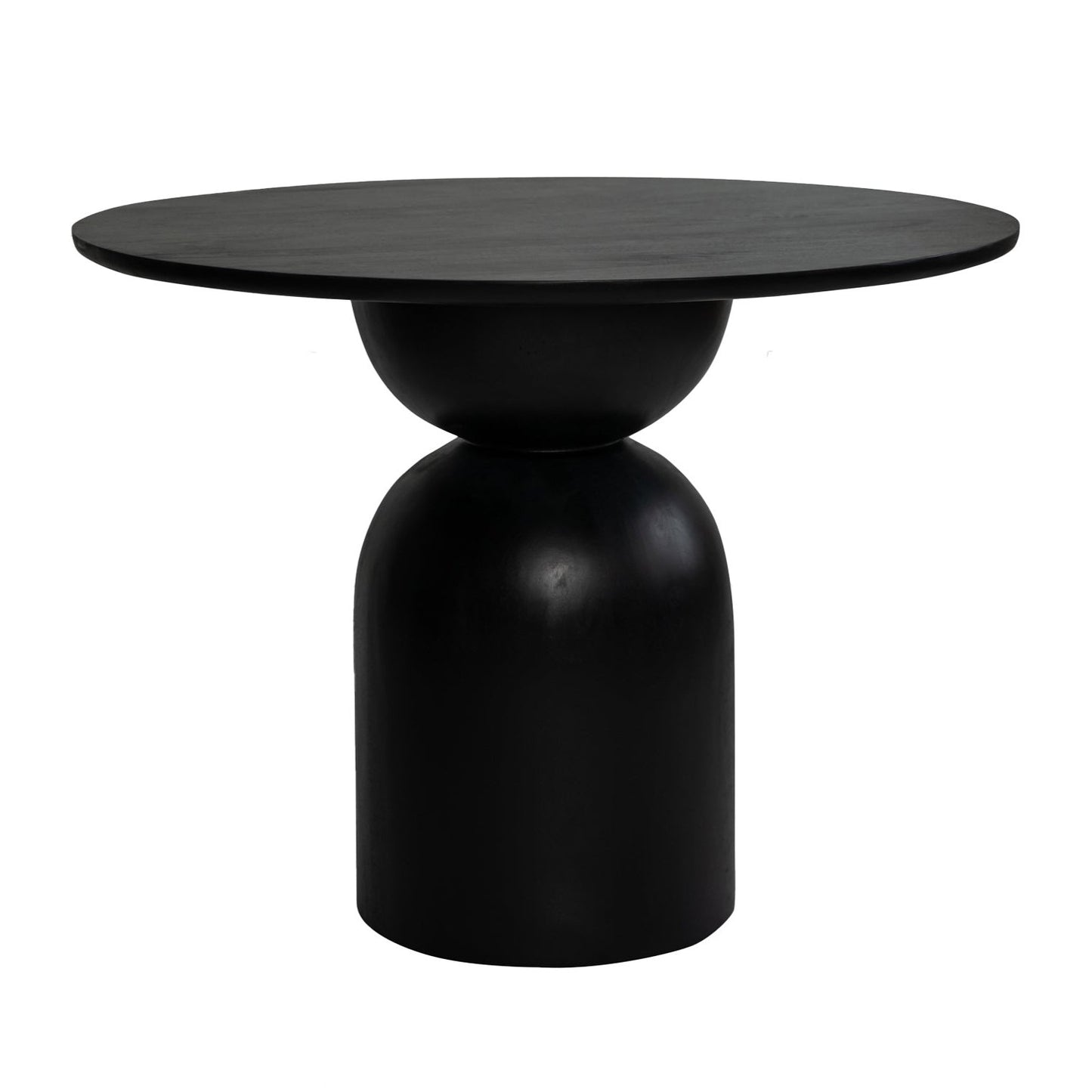 Cora Round Solid Mango Wood Dining Table in Black (2 Sizes)