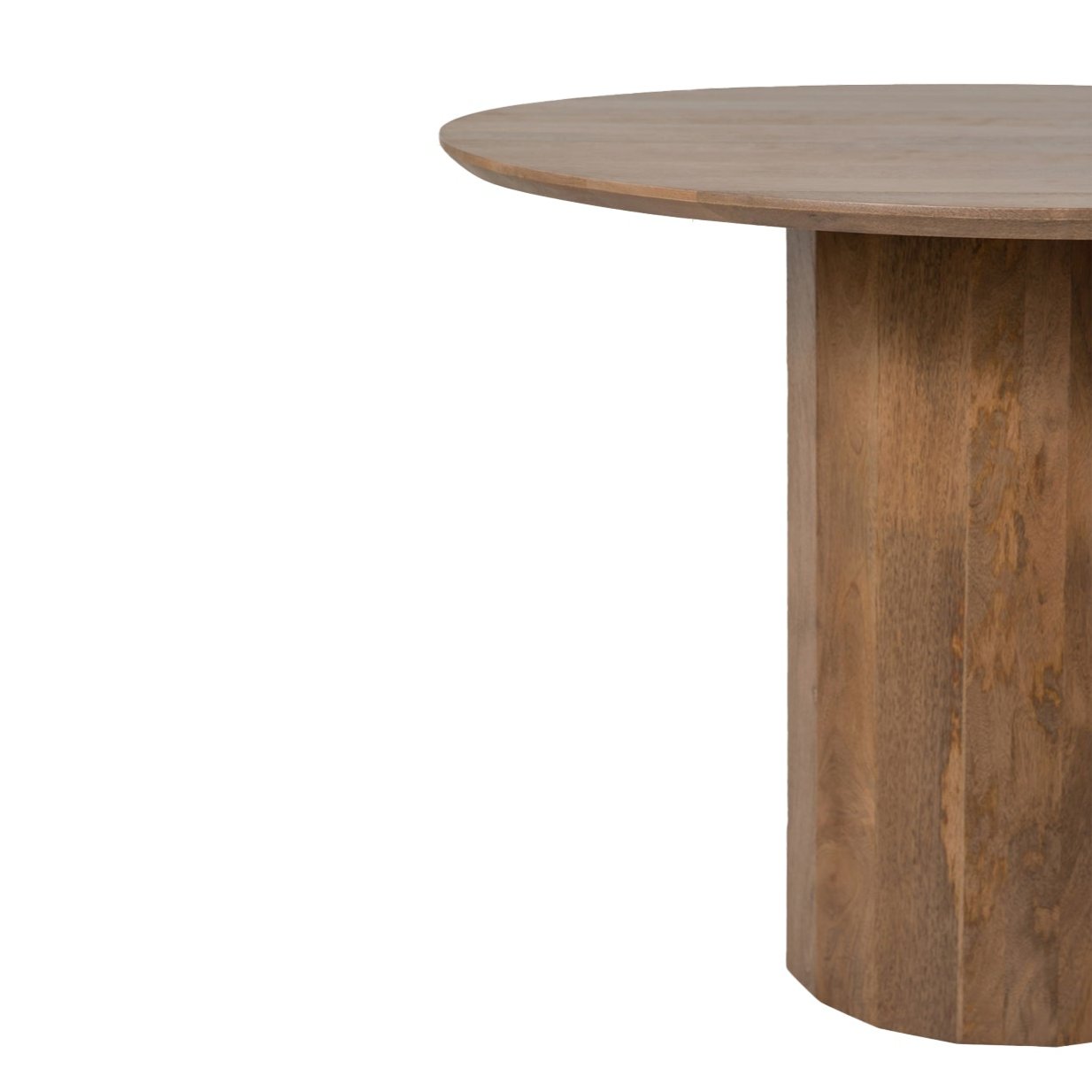 Flora Round Solid Mango Wood Dining Table in Hazel (2 Sizes)