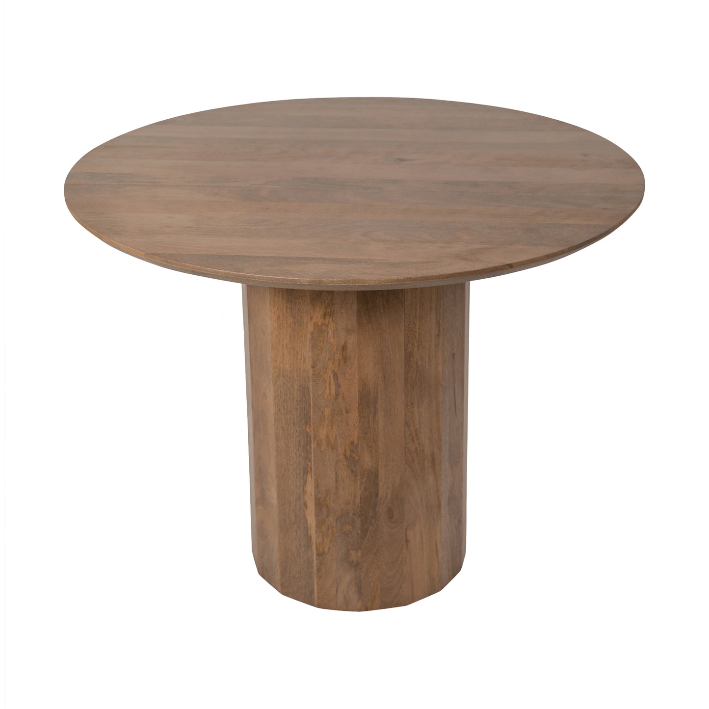 Flora Round Solid Mango Wood Dining Table in Hazel (2 Sizes)