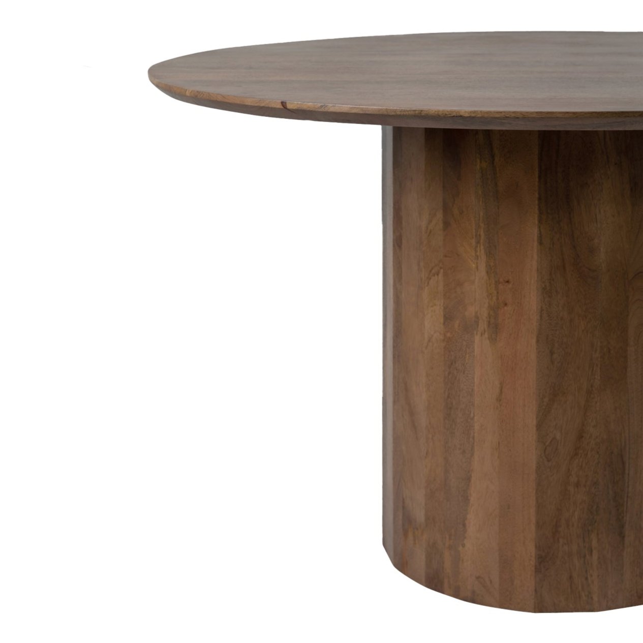 Flora Round Solid Mango Wood Dining Table in Hazel (2 Sizes)