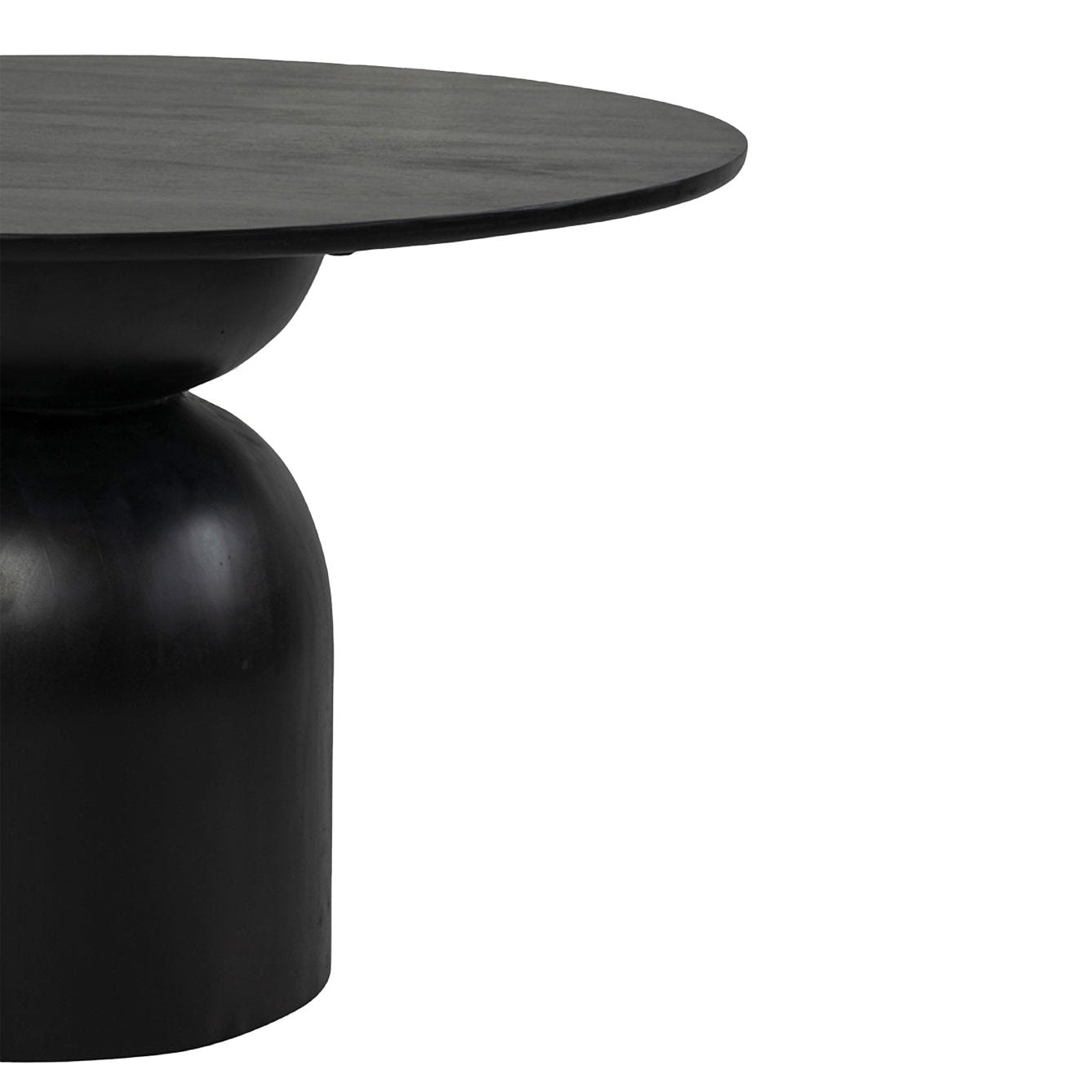 Cora Round Solid Mango Wood Dining Table in Black (2 Sizes)