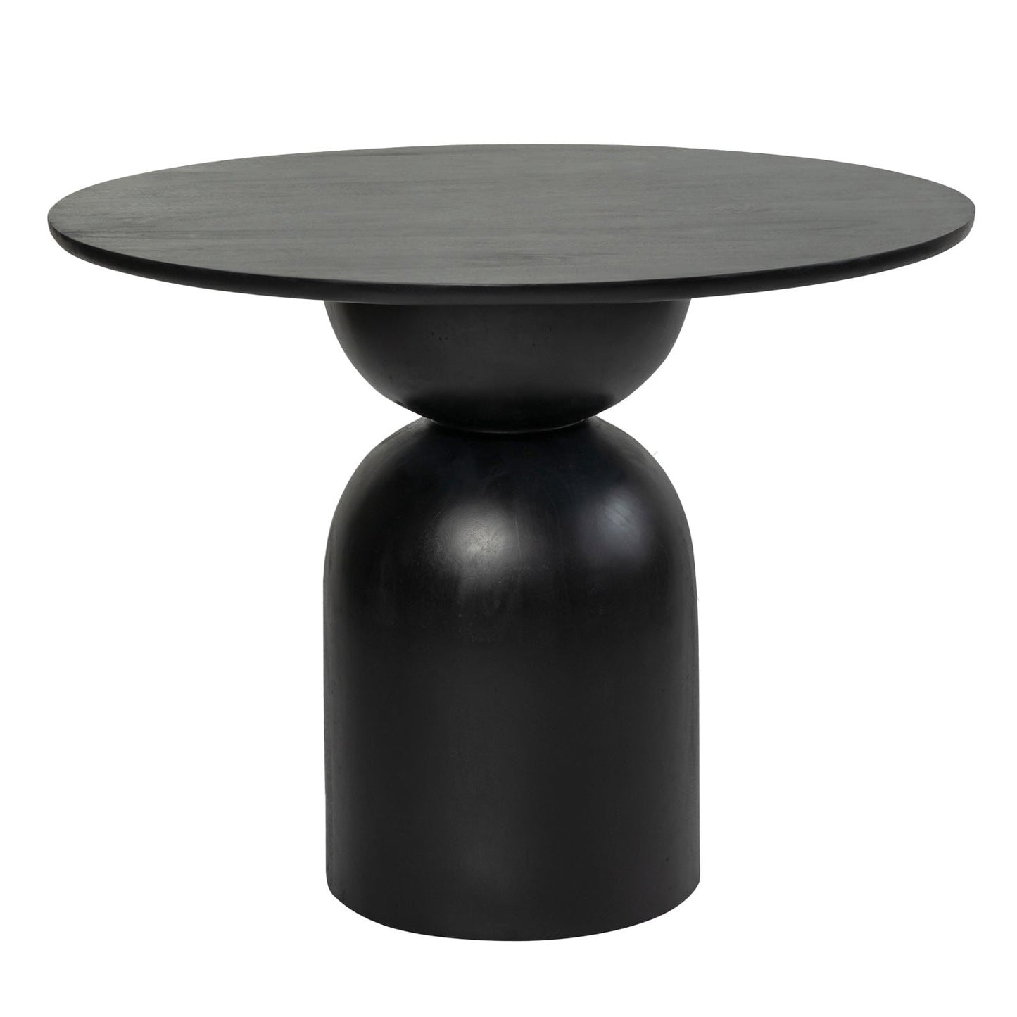 Cora Round Solid Mango Wood Dining Table in Black (2 Sizes)