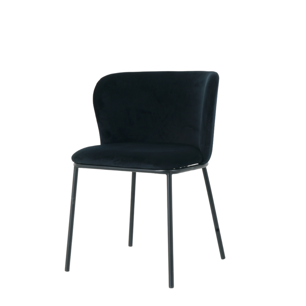 Mila Dining Chairs in Black Velvet (2pk)