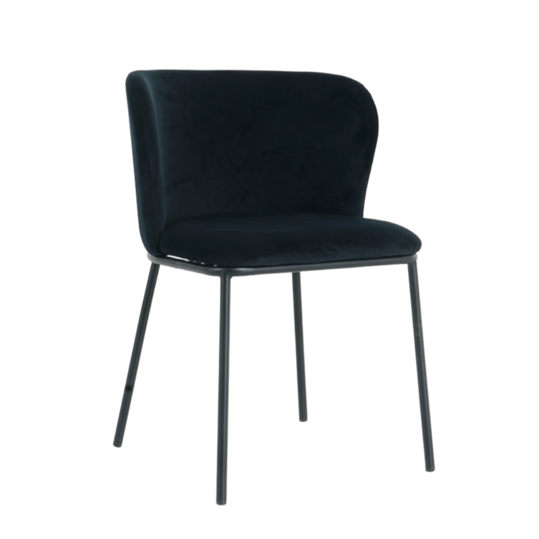 Mila Dining Chairs in Black Velvet (2pk)