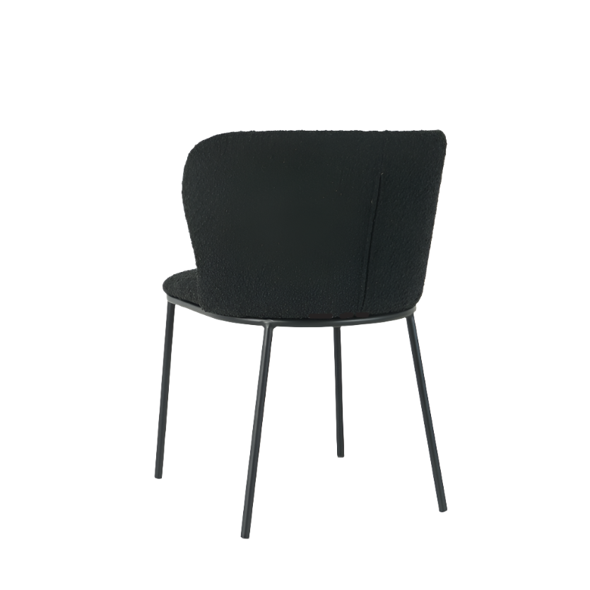 Mila Dining Chairs in Black Boucle (2pk)