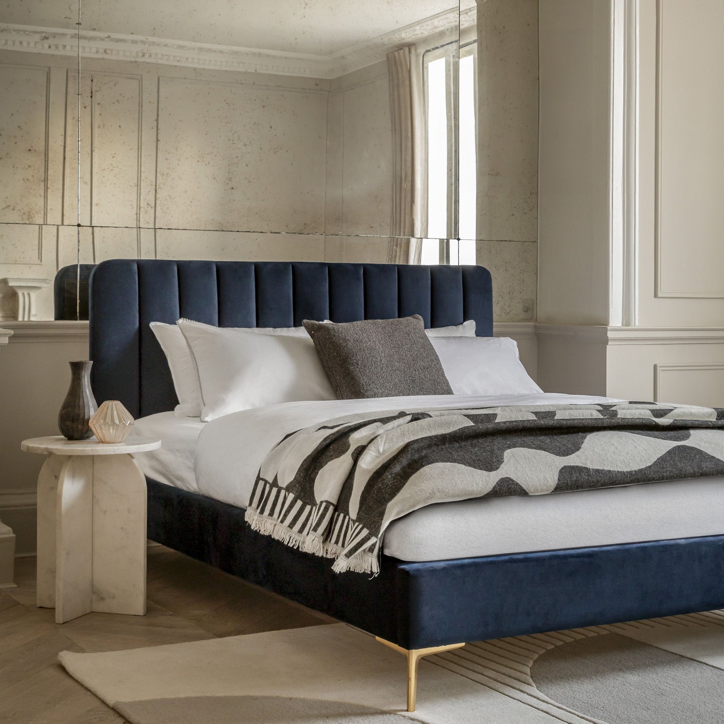 Meredith Double Bed in Indigo