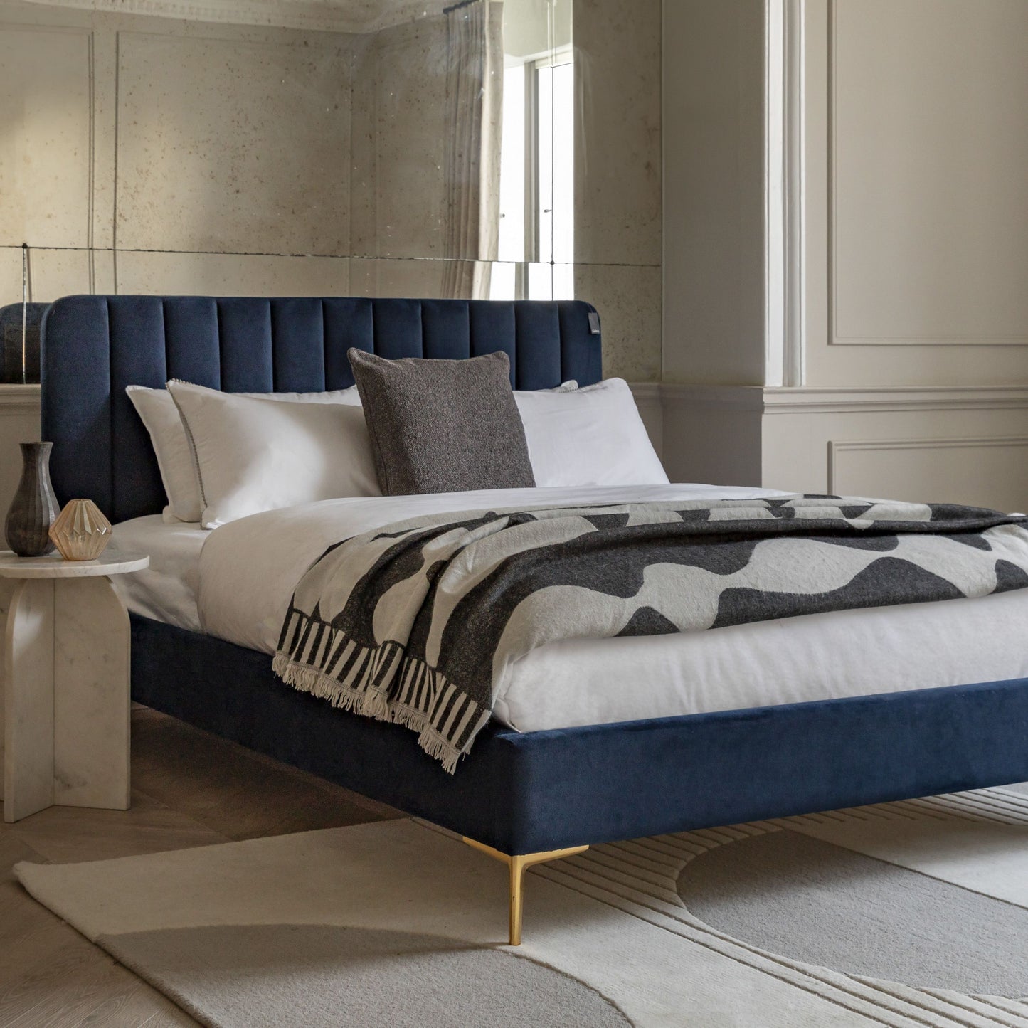 Meredith Double Bed in Indigo