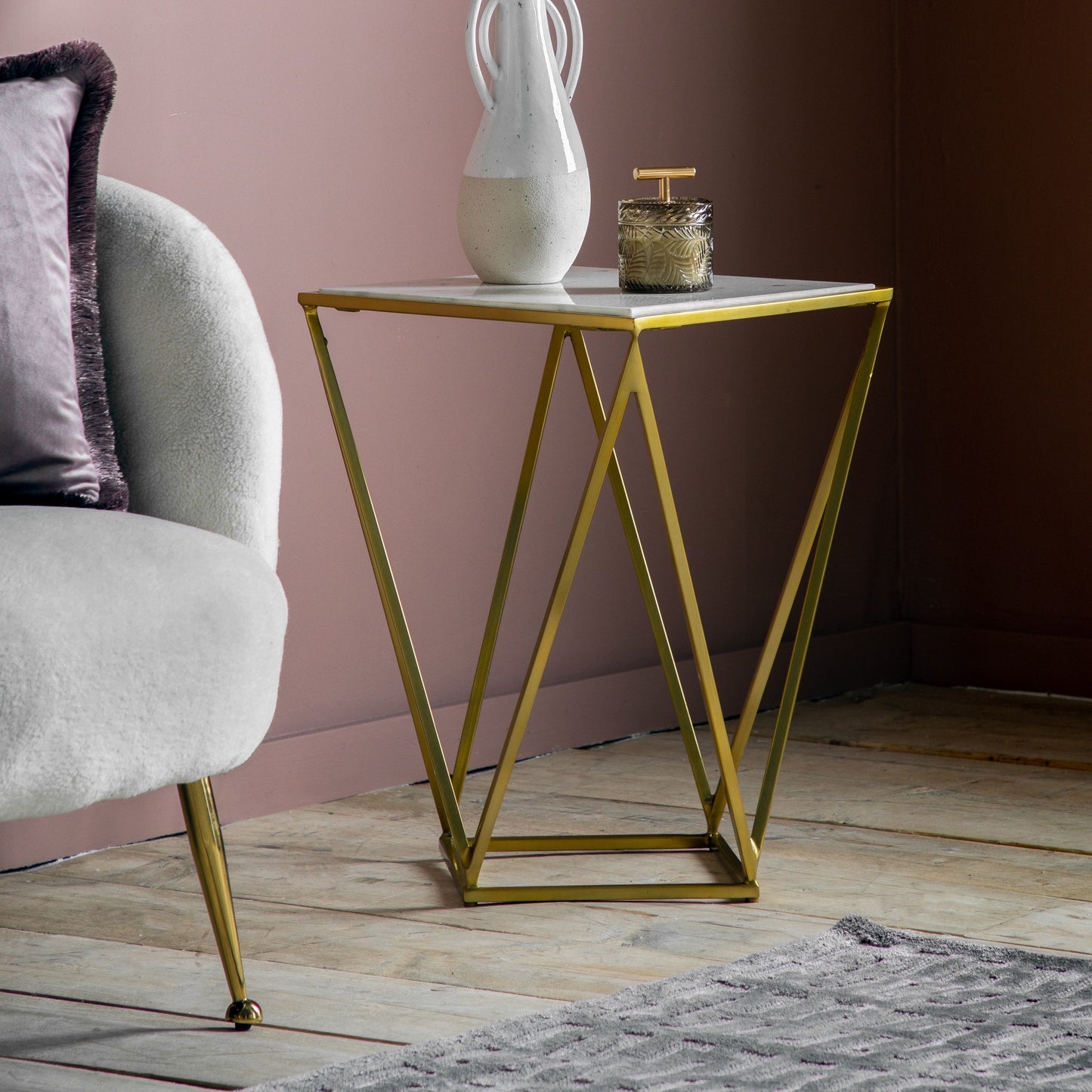 Rossi Side Table in Gold