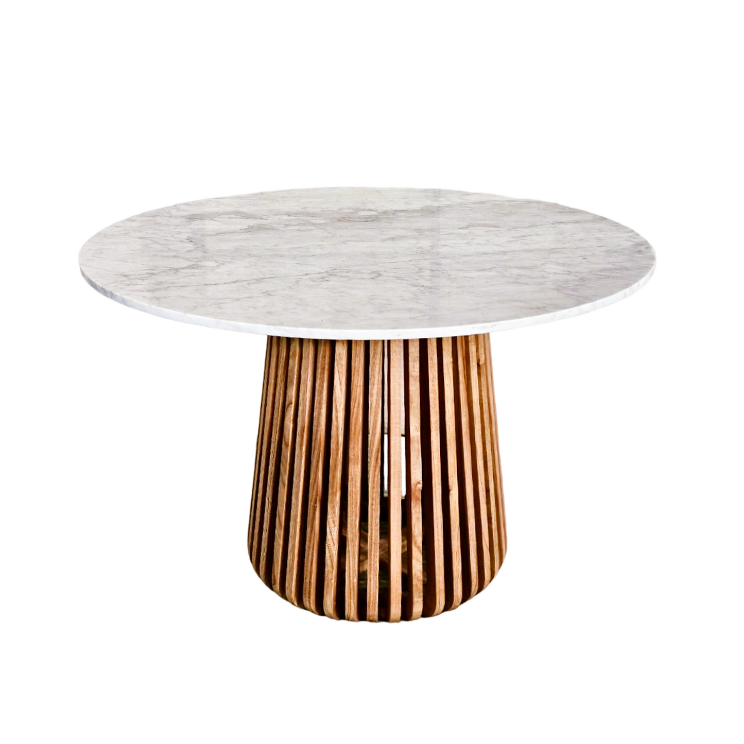 Nakula Round Solid Marble & Mango Wood Dining Table Natural (3 Sizes)