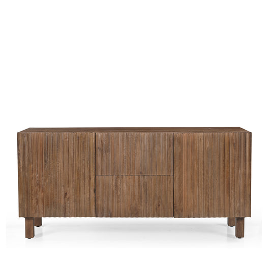 Arlo Solid Mango Wood 2 Door 2 Drawer Sideboard in Walnut