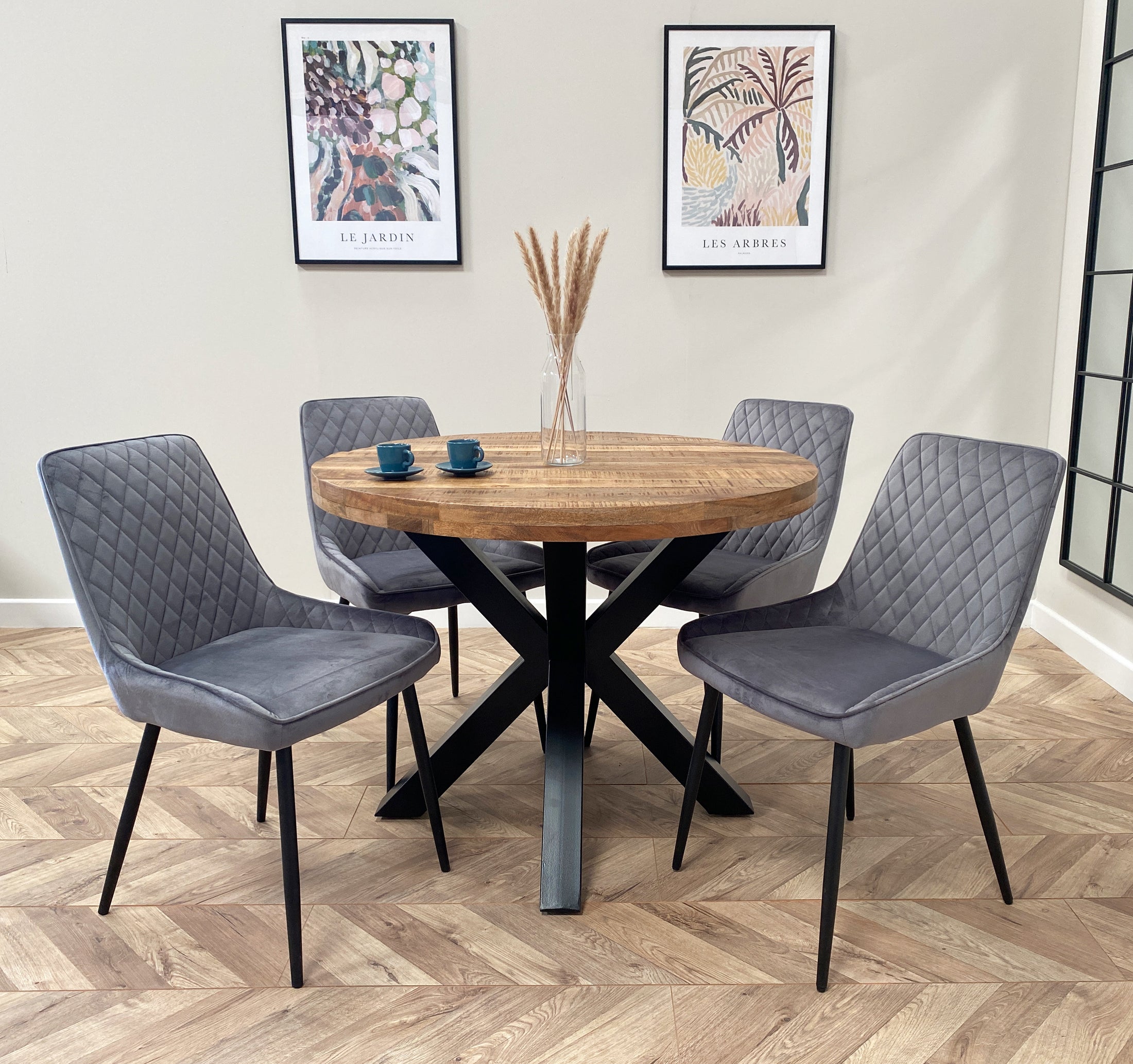 Sara Solid Mango Wood Dining Table Walnut (4 Sizes) – COKU Limited