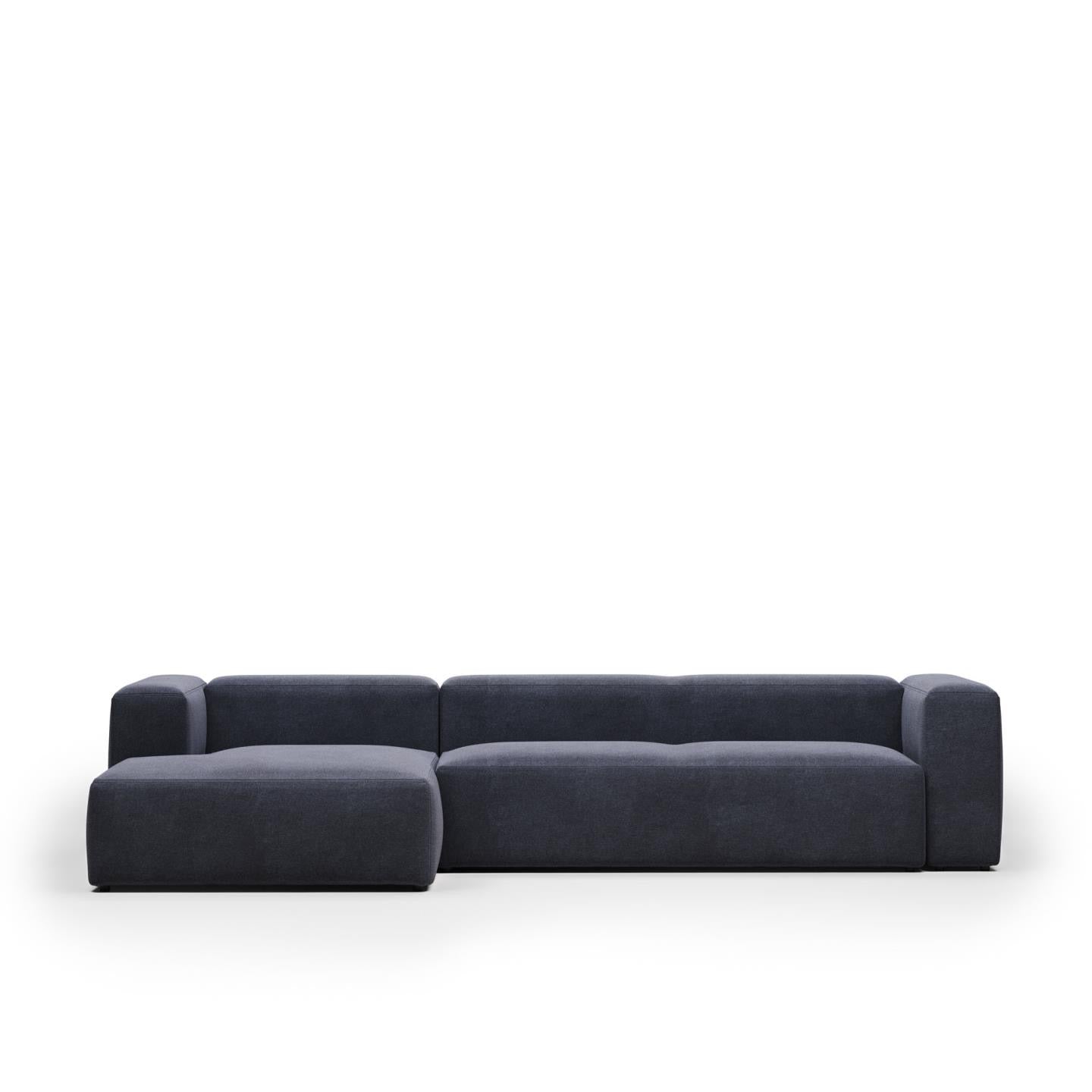 Lund 4 Seater Sofa with Left Side Chaise - Blue