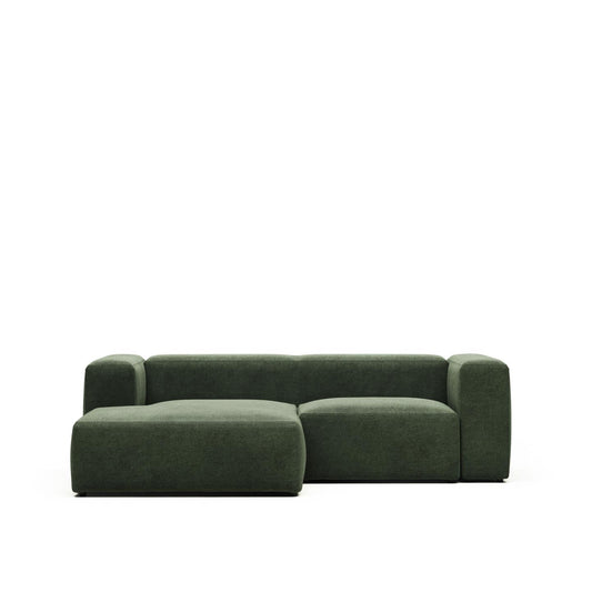 Lund 2 Seater Sofa with Left Side Chaise - Green