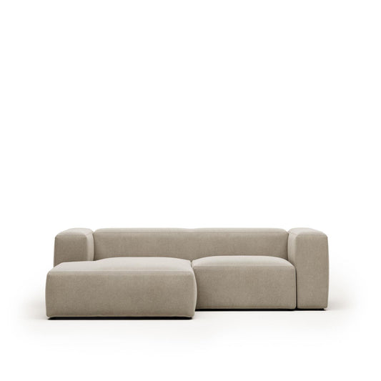 Lund 2 Seater Sofa with Left Side Chaise - Beige