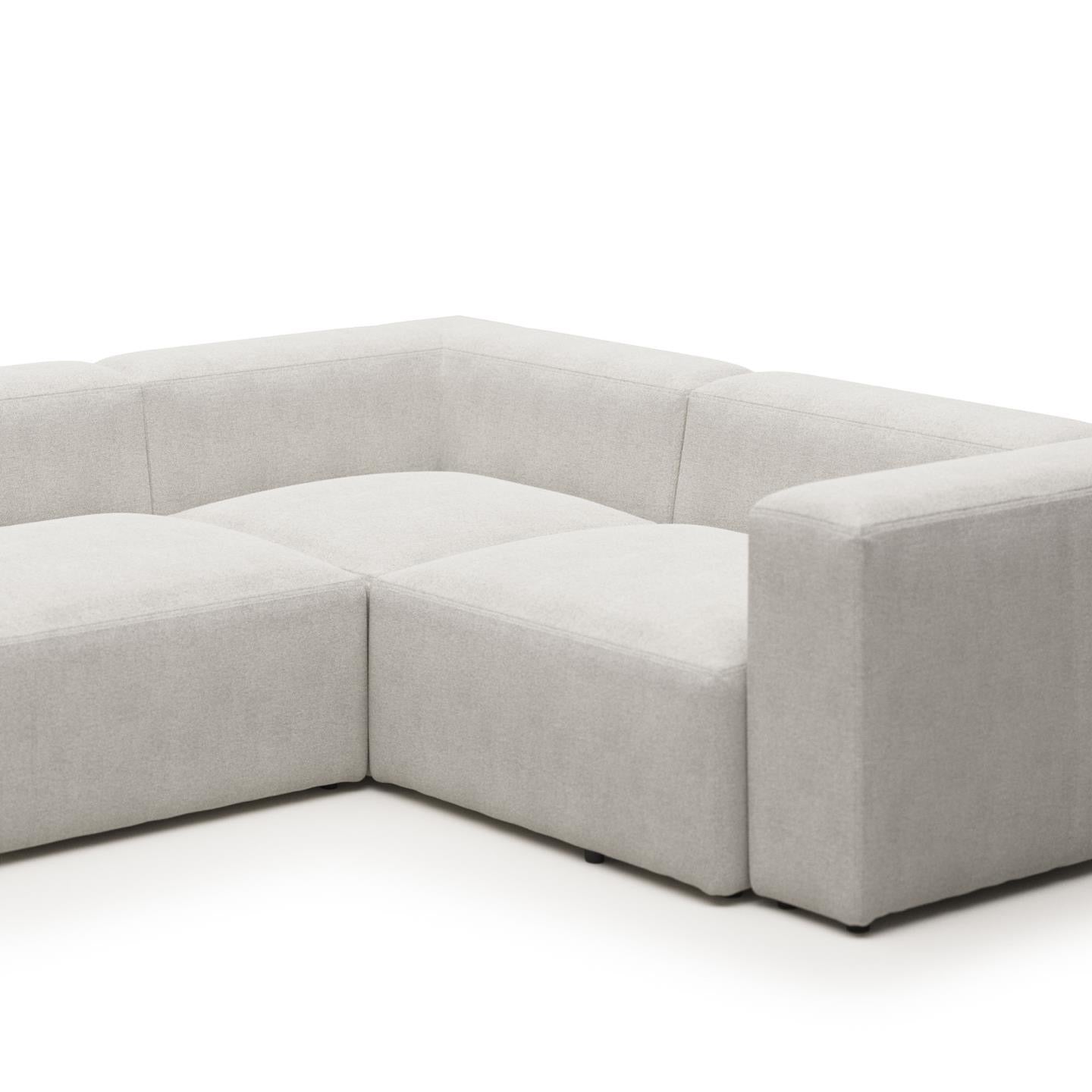 Lund 4 Seater Corner Sofa - White Fleece